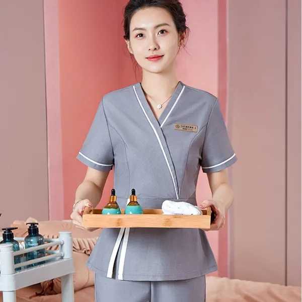 Đồng phục spa kiểu cổ kimono