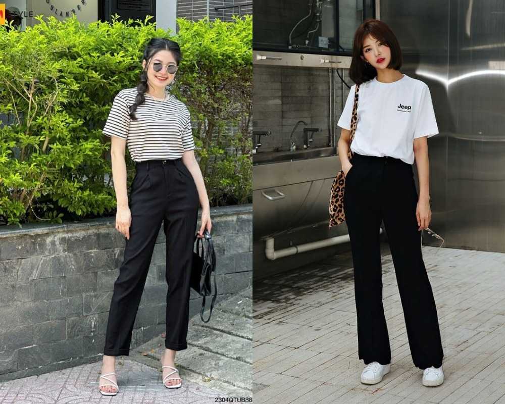 Áo thun + quần tây + sơ vin công thức phối đồ không nhàm chán
